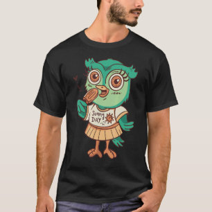 Owl Ice Cream Food Zoo Animals Children Owells T-Shirt