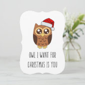 Owl ich zu Weihnachten Gewollt ist Sie - Niedliche (Stehend Vorderseite)