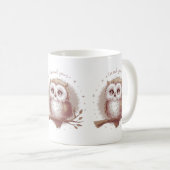 Owl Illustration Niedlich Whimsical Cotattecore Kaffeetasse (VorderseiteRechts)