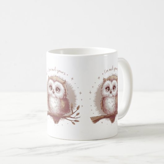 Owl Illustration Niedlich Whimsical Cotattecore Kaffeetasse (VorderseiteRechts)