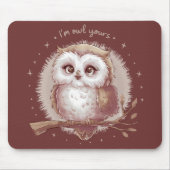 Owl Illustration Niedlich Whimsical Cotattecore Mousepad (Vorne)