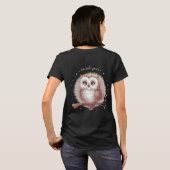 Owl Illustration Niedlich Whimsical Cotattecore T-Shirt (Schwarz voll)