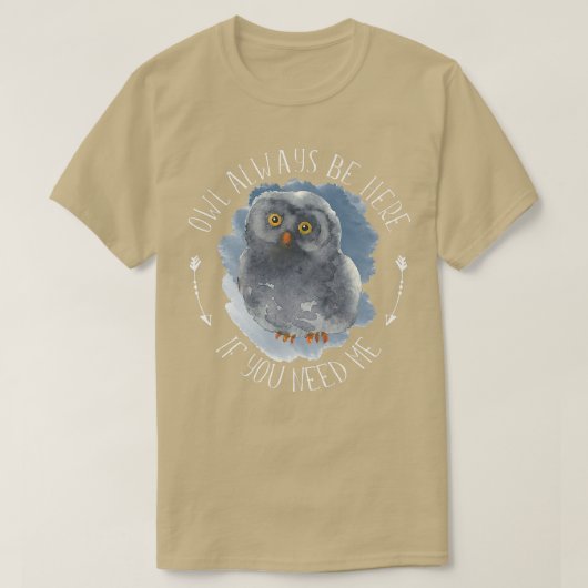 Owl Immer hier sein - Forest Bird Wildlife Owl Art T-Shirt (Design vorne)