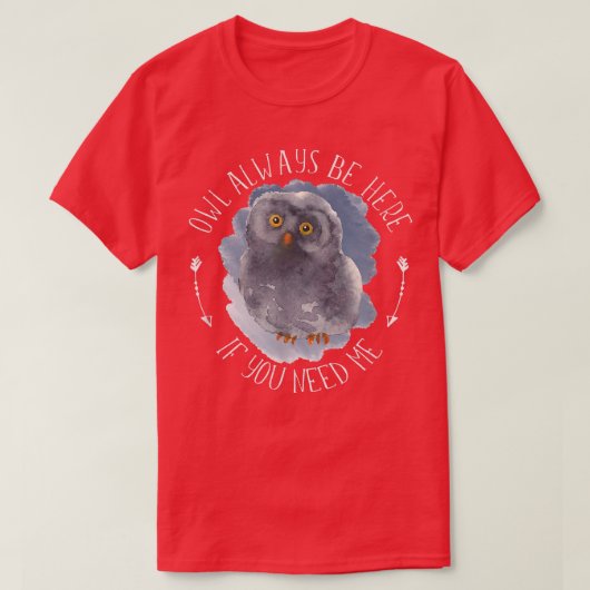 Owl Immer hier sein - Forest Bird Wildlife Owl Art T-Shirt (Design vorne)