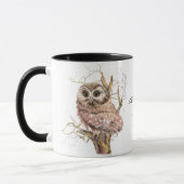 Owl Immer Liebe, Niedliches Baby Owl, Bird" Tasse (Links)