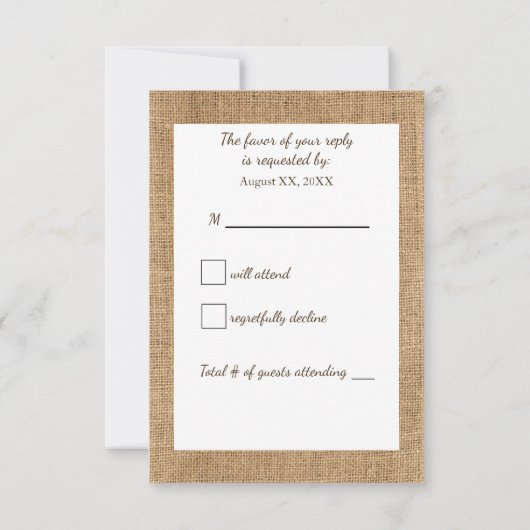 Owl immer Liebe Sie Lässige Hochzeit RSVP (Rückseite)