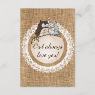 Owl immer Liebe Sie Lässige Hochzeit RSVP Karte