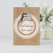 Owl immer Liebe Sie Lässige Hochzeit RSVP Karte (Stehend Vorderseite)