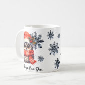 Owl Immer Liebe Weihnachten Tasse (Vorderseite Links)