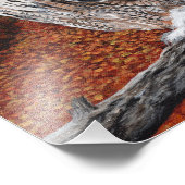 Owl in Autumn Forest Fine Art Fotodruck (Ecke)