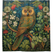 Owl in einem Wunderland, William Morris Design Duschvorhang (Vorderseite)