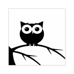 Owl in einer Verzweigungsillustrierung Gummistempel