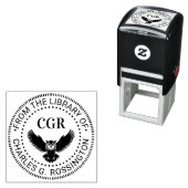 Owl in Flight Front View Library Book Name Permastempel (Beispiel)