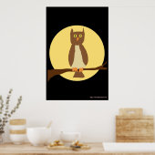 Owl in Mondposter Poster (Küche)