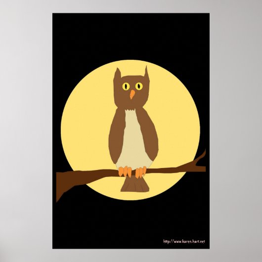 Owl in Mondposter Poster (Vorne)