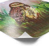 Owl in nature watercolor art fotodruck (Ecke)