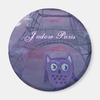 Owl in Paris, J'adore Paris Magnet