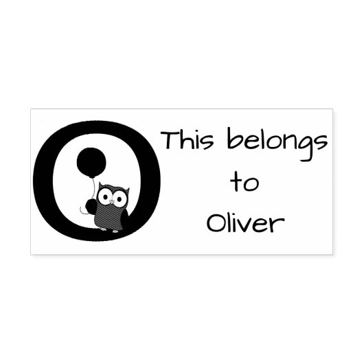 Owl Initial Gummistempel (Prägung)