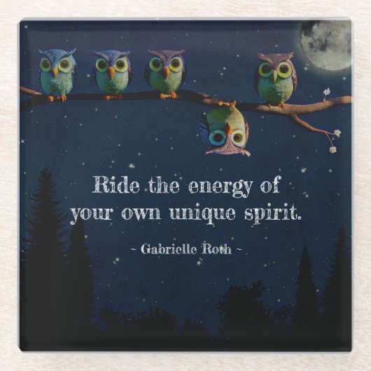 Owl ist anders als ein einzigartiges Angebot Glasuntersetzer (Vorderseite)
