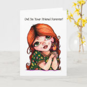 Owl ist dein Freund für immer! Karte (Gelbe Blume)