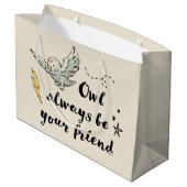 Owl ist immer dein Freund Große Geschenktüte (Rückseite Schrägansicht)