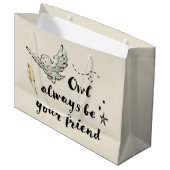 Owl ist immer dein Freund Große Geschenktüte (Vorderseite Schrägansicht)