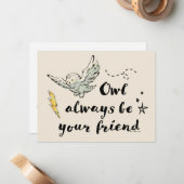 Owl ist immer dein Freund Mitteilungskarte (Vorderseite/Rückseite Beispiel)
