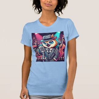 Owl Jolson - Neon Jazz Club Singer T-Shirt