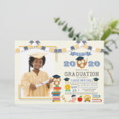 Owl Kids Abschluss Foto Ankündigung Einladung (Stehend Vorderseite)