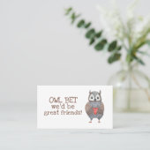 Owl Kids Calling Card Telefonnummerkarte (Stehend Vorderseite)
