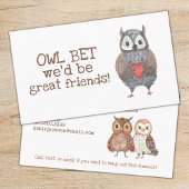 Owl Kids Calling Card Telefonnummerkarte