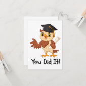 Owl Kindergarten Abschluss Glückwunschkarte Karte (Vorderseite/Rückseite Beispiel)