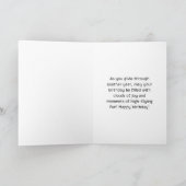 Owl klettert über Wolken auf Sternenhimmel Karte (Innenseite)