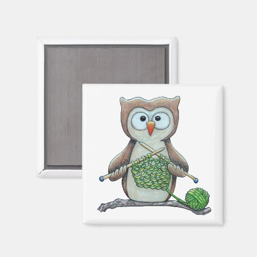 Owl Knitter Magnet (Vorderseite/Rückseite)