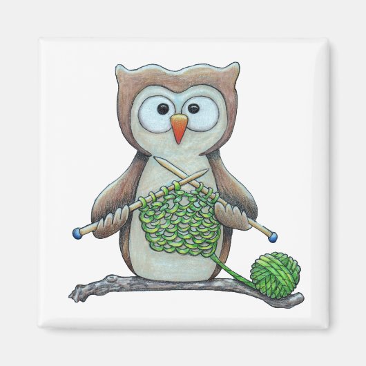 Owl Knitter Magnet (Vorne)
