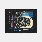 Owl - Knowledge Is Wer - Wisdom Owl Design Fleecedecke (Vorderseite (Horizontal))