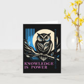 Owl - Knowledge Is Wer - Wisdom Owl Design  Karte (Gelbe Blume)