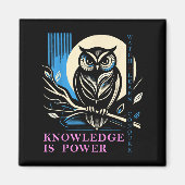 Owl - Knowledge Is Wer - Wisdom Owl Design Magnet (Vorne)