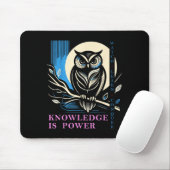 Owl - Knowledge Is Wer - Wisdom Owl Design Mousepad (Mit Mouse)