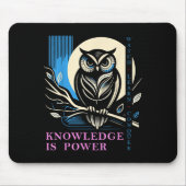 Owl - Knowledge Is Wer - Wisdom Owl Design  Mousepad (Vorne)
