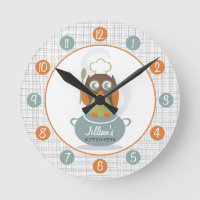 Owl Koch Personalisiert Kitchenuhr