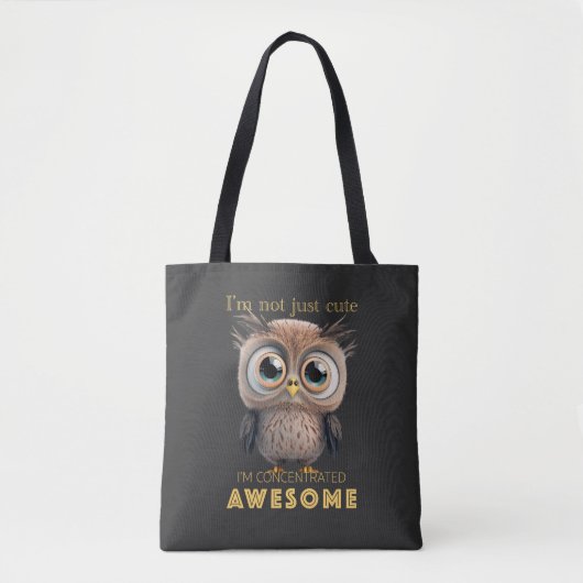 Owl konzentriertes Phantastisches Niedlich Adorabl Tasche (Vorderseite)