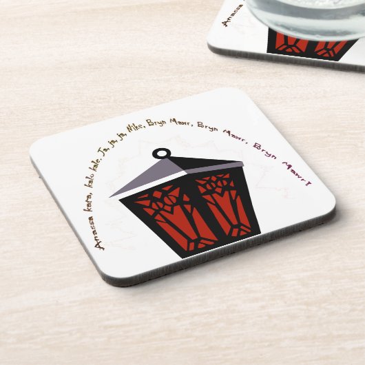 Owl Lantern Coaster - Red Getränkeuntersetzer (Linke Seite)