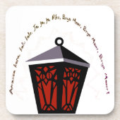 Owl Lantern Coaster - Red Getränkeuntersetzer (Vorderseite)