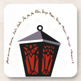 Owl Lantern Coaster - Red Getränkeuntersetzer