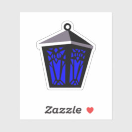Owl Lantern Sticker - Dark Blue