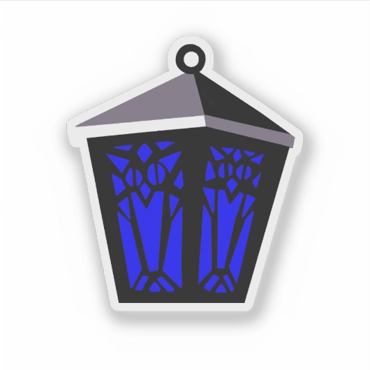 Owl Lantern Sticker - Dark Blue (Vorderseite)
