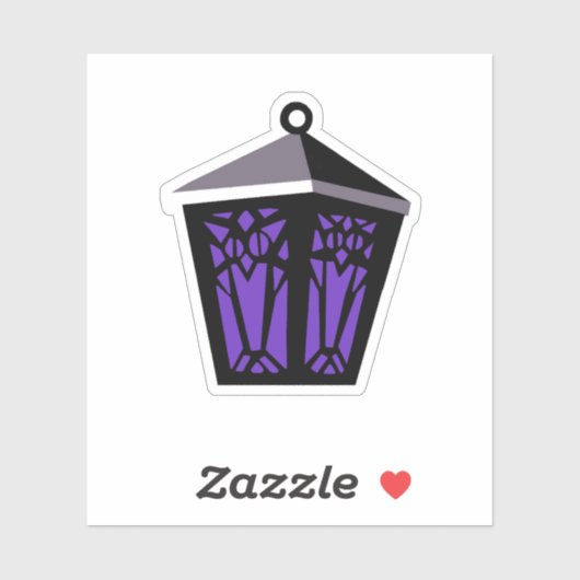 Owl Lantern Sticker - Purple (Blatt)