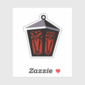 Owl Lantern Sticker - Red (Blatt)
