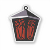 Owl Lantern Sticker - Red (Vorderseite)